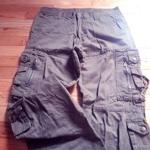 Mens green cargo utility pants